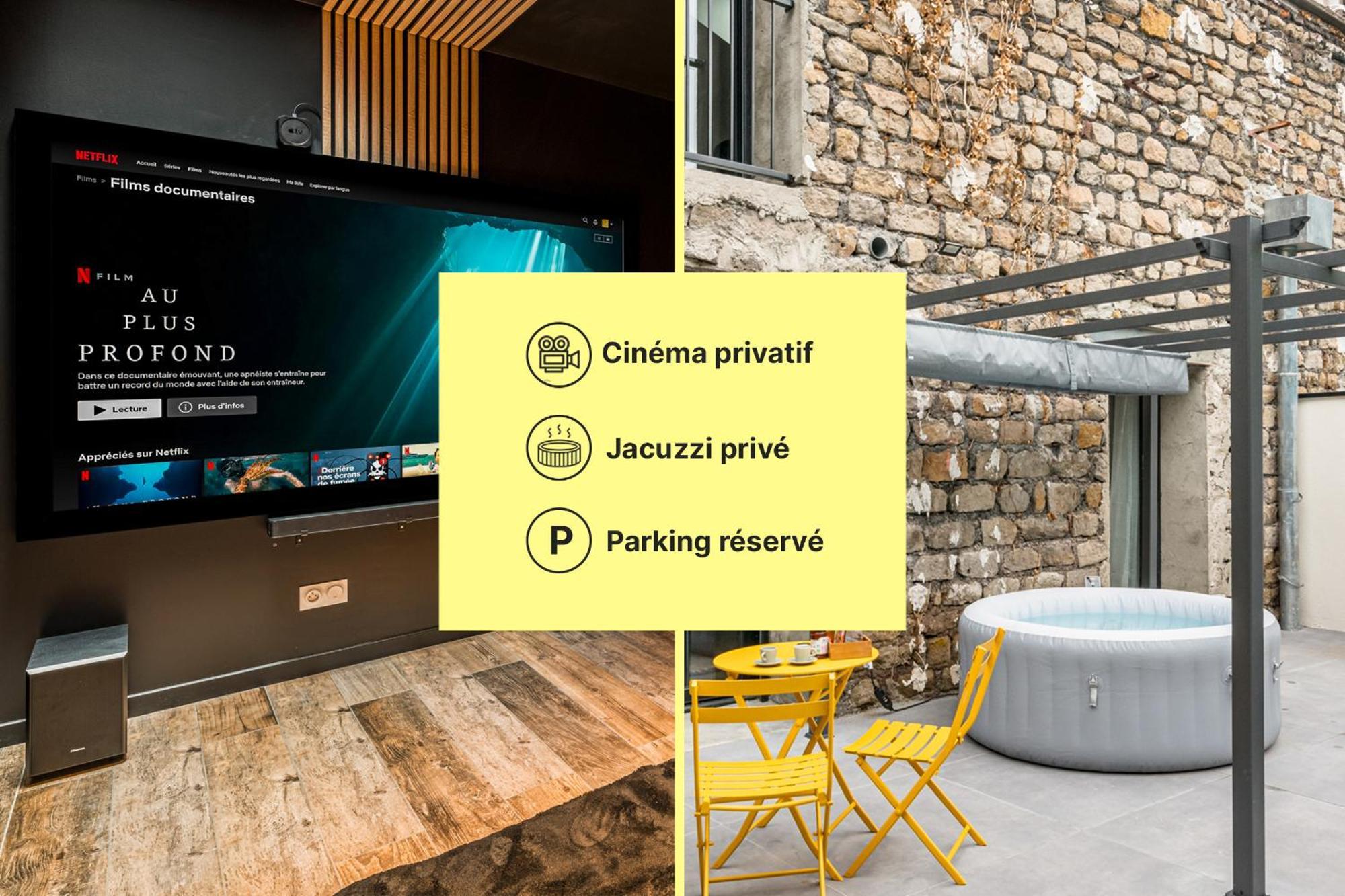 Chill Haven - Jacuzzi & Cinema - Queen Size - Parking - Terrasse Saint-Etienne  Exterior photo